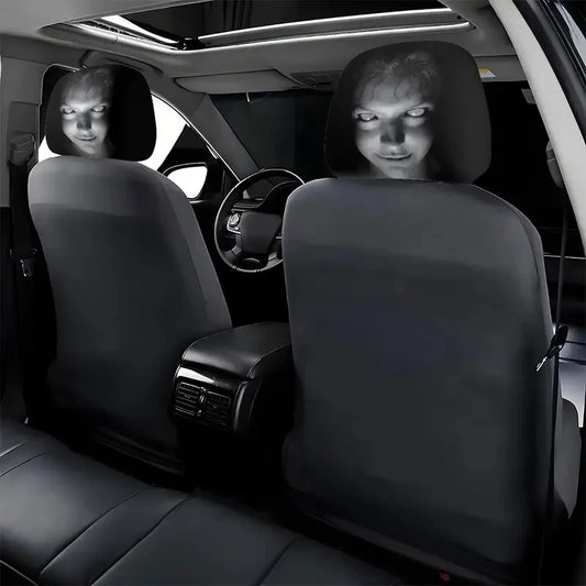 Car Headrest Covers 2-Pack Horror Print Universal Seat Protection