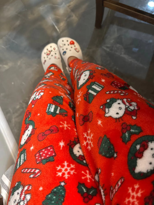 Women’s Cartoon Pajama Pants with Elastic Waist