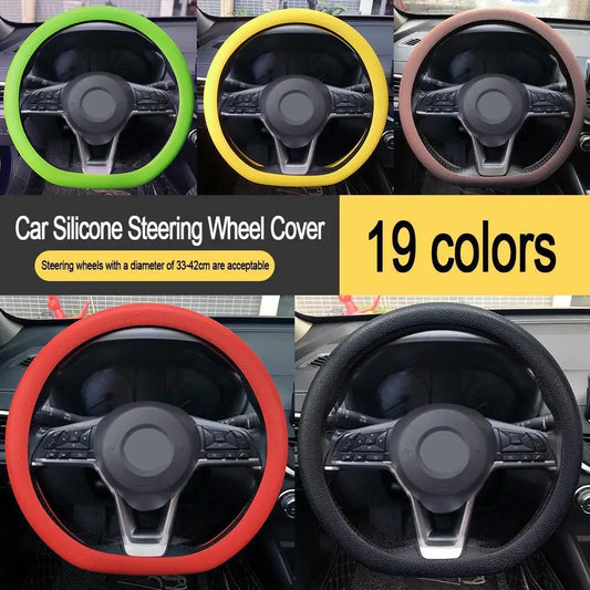 Silicone Steering Wheel Cover Universal Anti Slip Stretch Fit