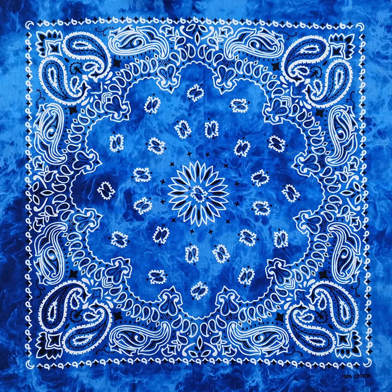 Cotton Bandana 55cm Square Paisley Scarf for Men & Women