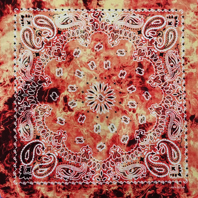 Cotton Bandana 55cm Square Paisley Scarf for Men & Women