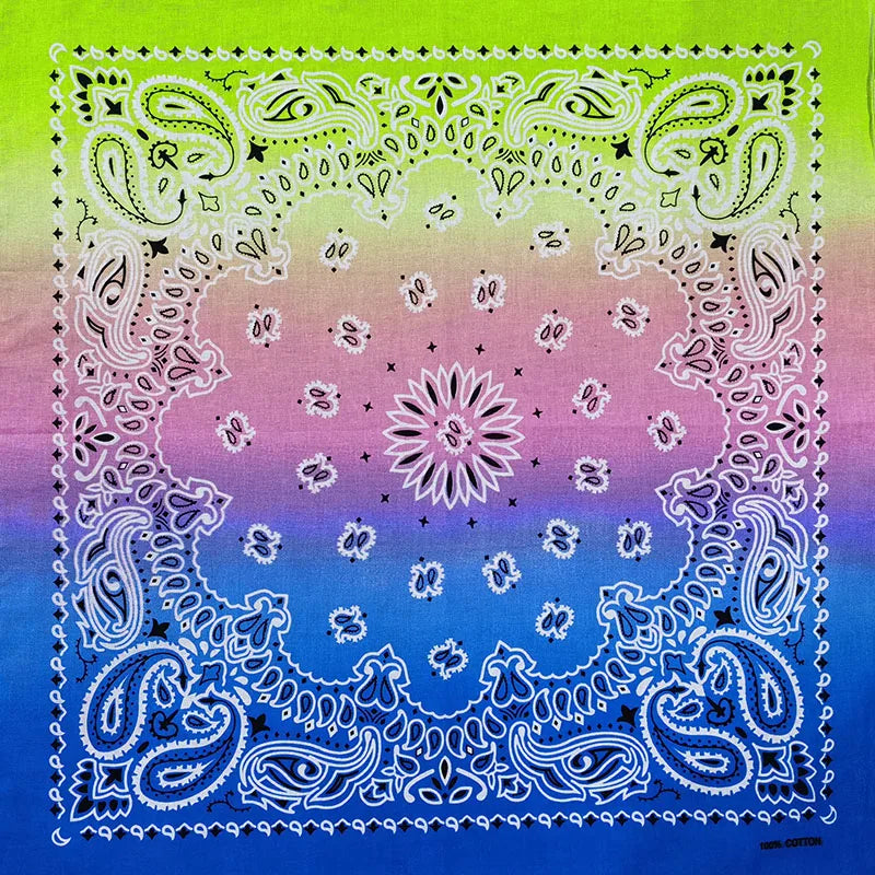 Cotton Bandana 55cm Square Paisley Scarf for Men & Women