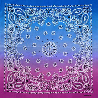 Cotton Bandana 55cm Square Paisley Scarf for Men & Women