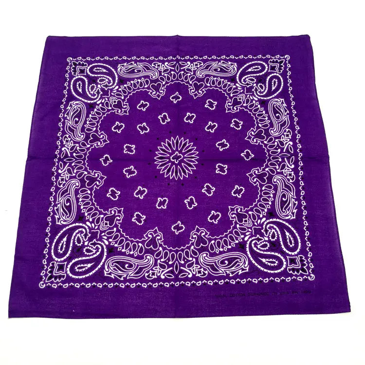 Cotton Bandana 55cm Square Paisley Scarf for Men & Women