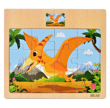 Wooden Puzzle for Kids 9/12 Piece Animal & Vehicle Learning Toy