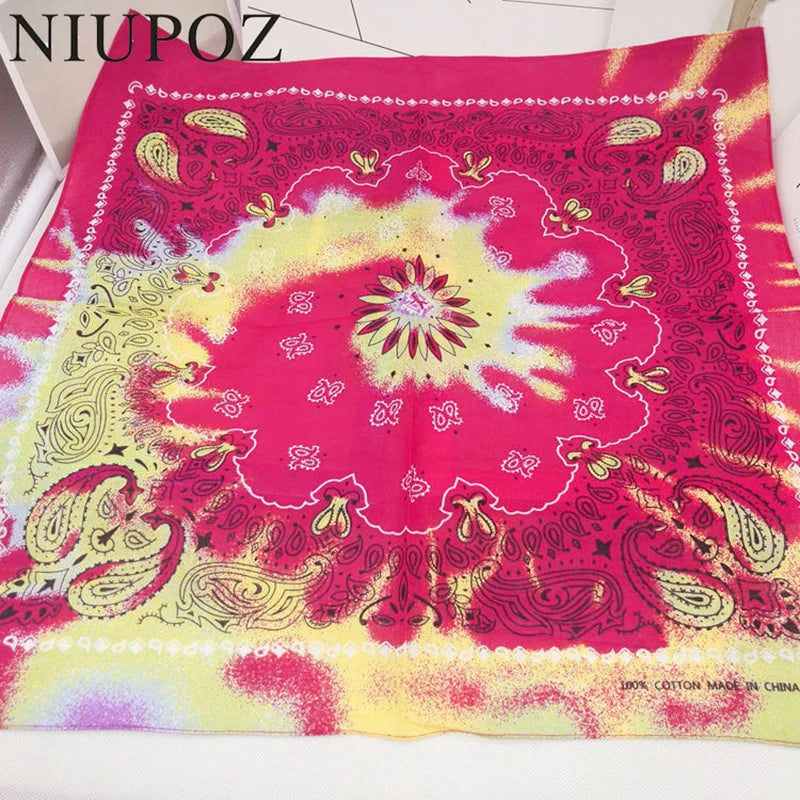 Cotton Bandana 55cm Square Paisley Scarf for Men & Women