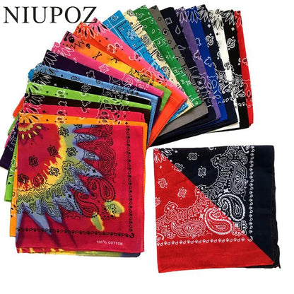 Cotton Bandana 55cm Square Paisley Scarf for Men & Women