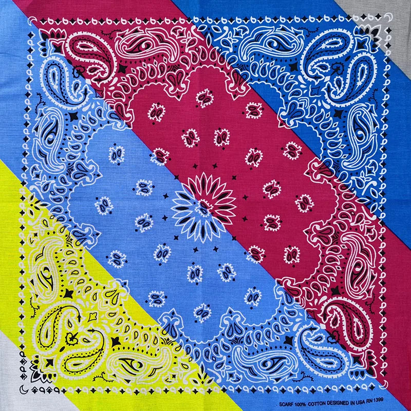 Cotton Bandana 55cm Square Paisley Scarf for Men & Women