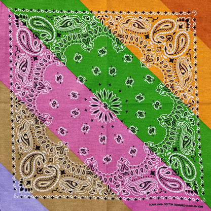 Cotton Bandana 55cm Square Paisley Scarf for Men & Women