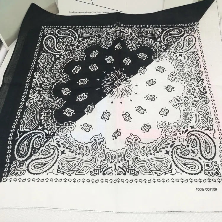 Cotton Bandana 55cm Square Paisley Scarf for Men & Women