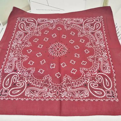Cotton Bandana 55cm Square Paisley Scarf for Men & Women