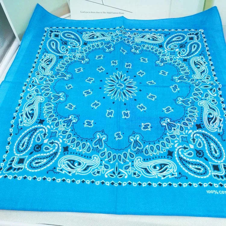 Cotton Bandana 55cm Square Paisley Scarf for Men & Women