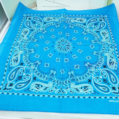 Cotton Bandana 55cm Square Paisley Scarf for Men & Women