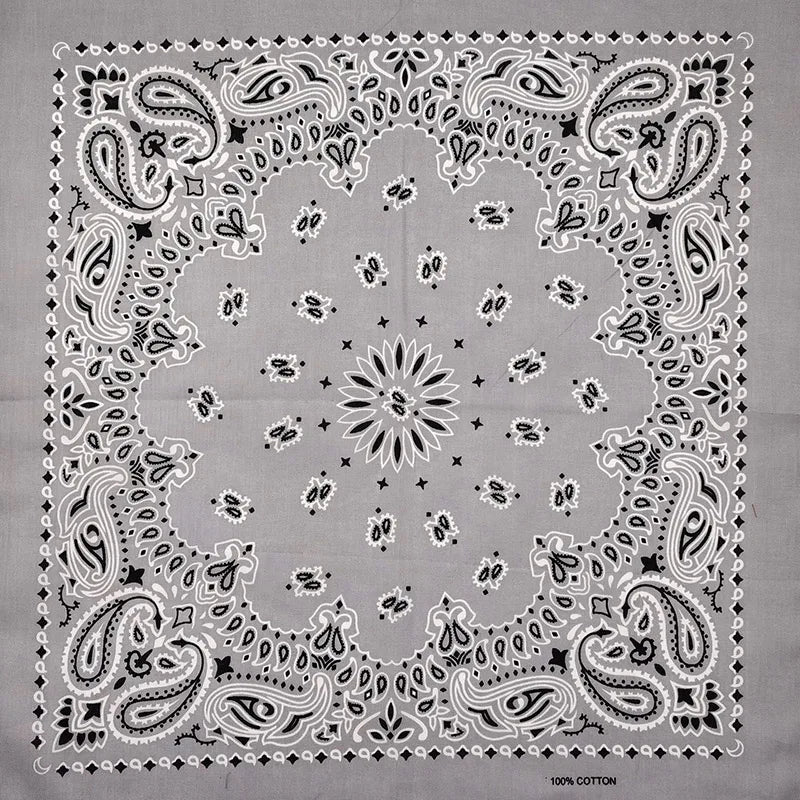 Cotton Bandana 55cm Square Paisley Scarf for Men & Women