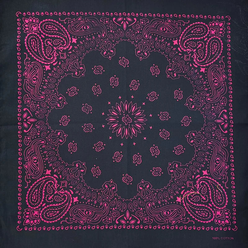 Cotton Bandana 55cm Square Paisley Scarf for Men & Women