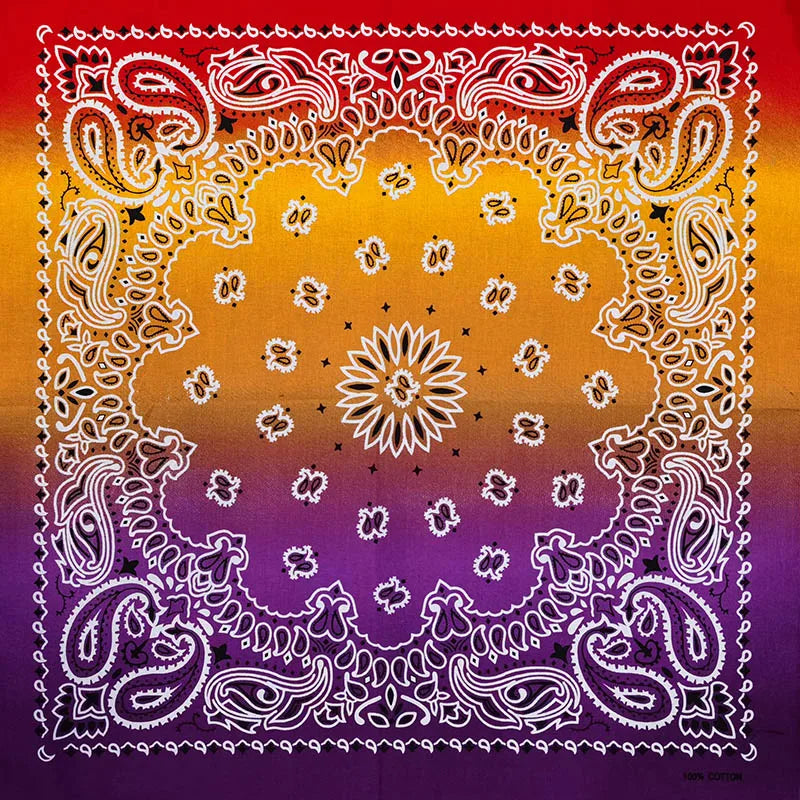 Cotton Bandana 55cm Square Paisley Scarf for Men & Women
