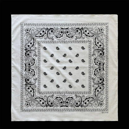 Cotton Bandana 70cm Paisley Square Scarf Headband for Men & Women