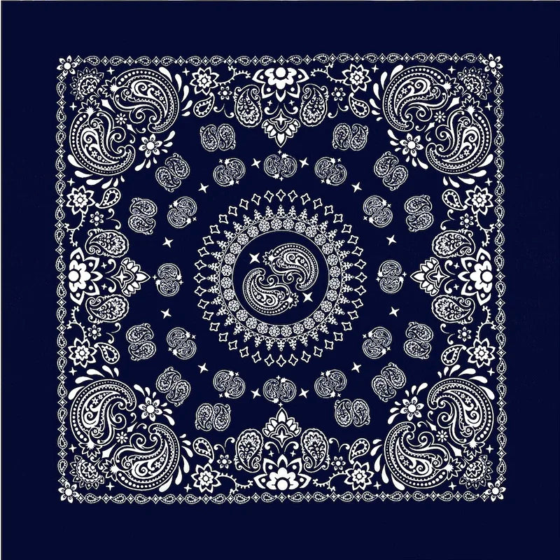 Cotton Bandana 70cm Paisley Square Scarf Headband for Men & Women