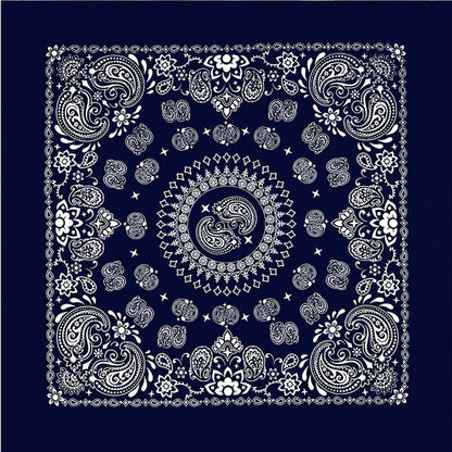 Cotton Bandana 70cm Paisley Square Scarf Headband for Men & Women