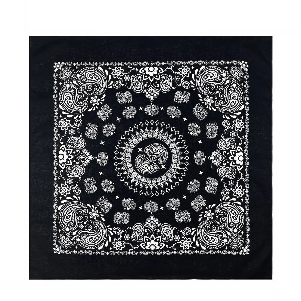 Cotton Bandana 70cm Paisley Square Scarf Headband for Men & Women