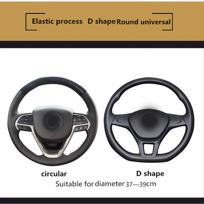 Leather Steering Wheel Cover Universal Non Slip 37-38cm