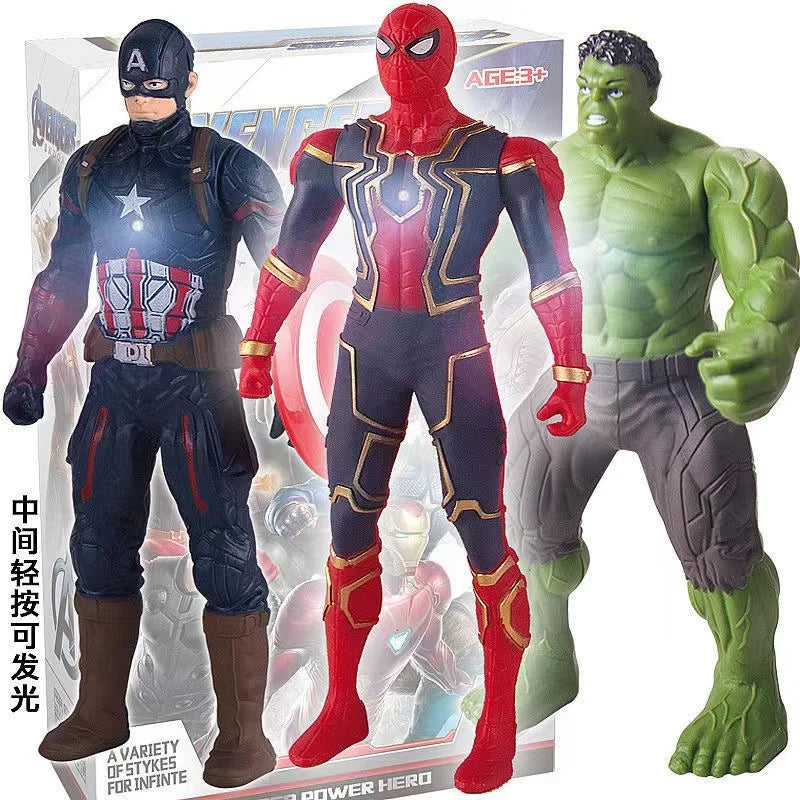 Superhero Action Figure 17cm Light-Up Poseable Collectible Model