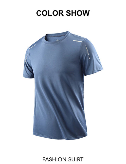 Men's Quick Dry Running Shirt Breathable Short Sleeve Hiking Tee