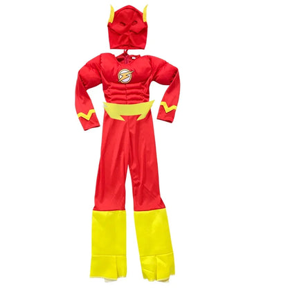 Kids Superhero Costume Set with Jumpsuit Mask and Belt