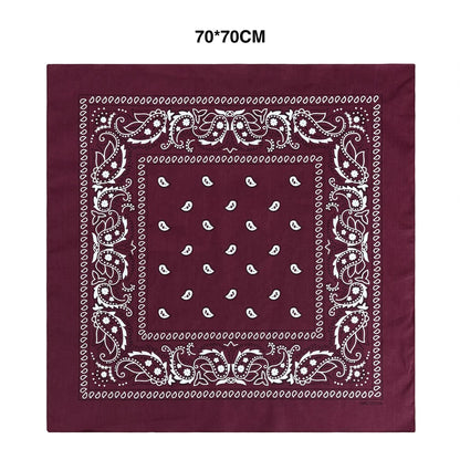 Cotton Bandana 70cm Paisley Square Scarf Headband for Men & Women