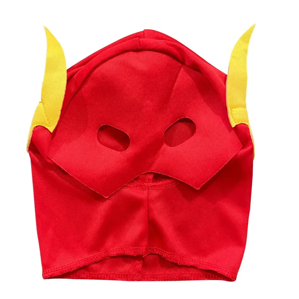 Kids Superhero Costume Set with Jumpsuit Mask and Belt