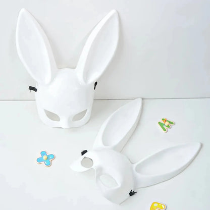 Rabbit Mask for Halloween, Bunny Costume Mask with Long Ears