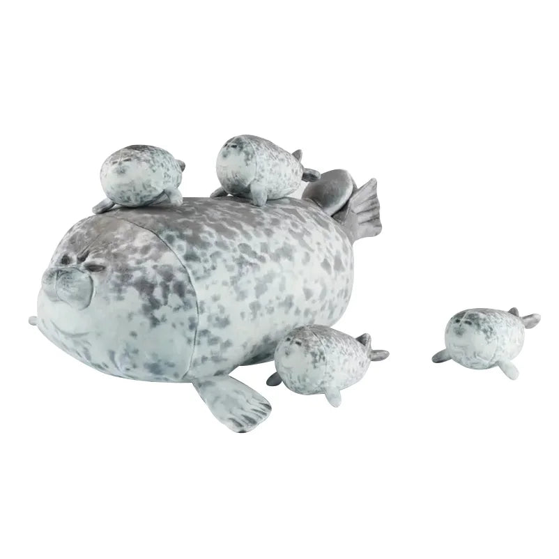 Seal Plush Toy 5-Piece Stuffed Animal Set with Zipper 40cm