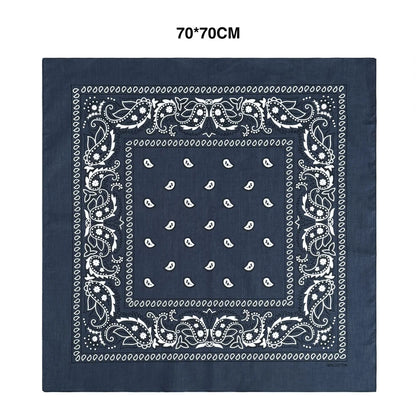 Cotton Bandana 70cm Paisley Square Scarf Headband for Men & Women