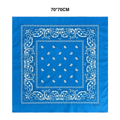Cotton Bandana 70cm Paisley Square Scarf Headband for Men & Women
