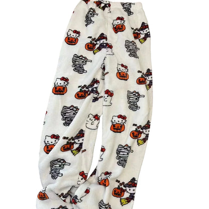 Women’s Cartoon Pajama Pants with Elastic Waist