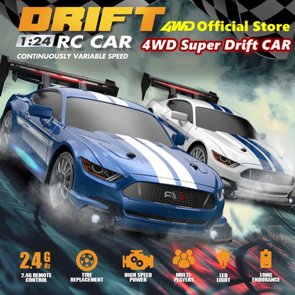 RC Drift Car 4WD Remote Control Racing Car 1:24 Scale RTR