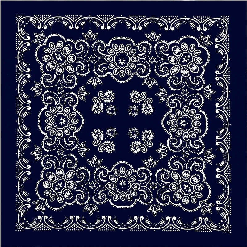 Cotton Bandana 70cm Paisley Square Scarf Headband for Men & Women
