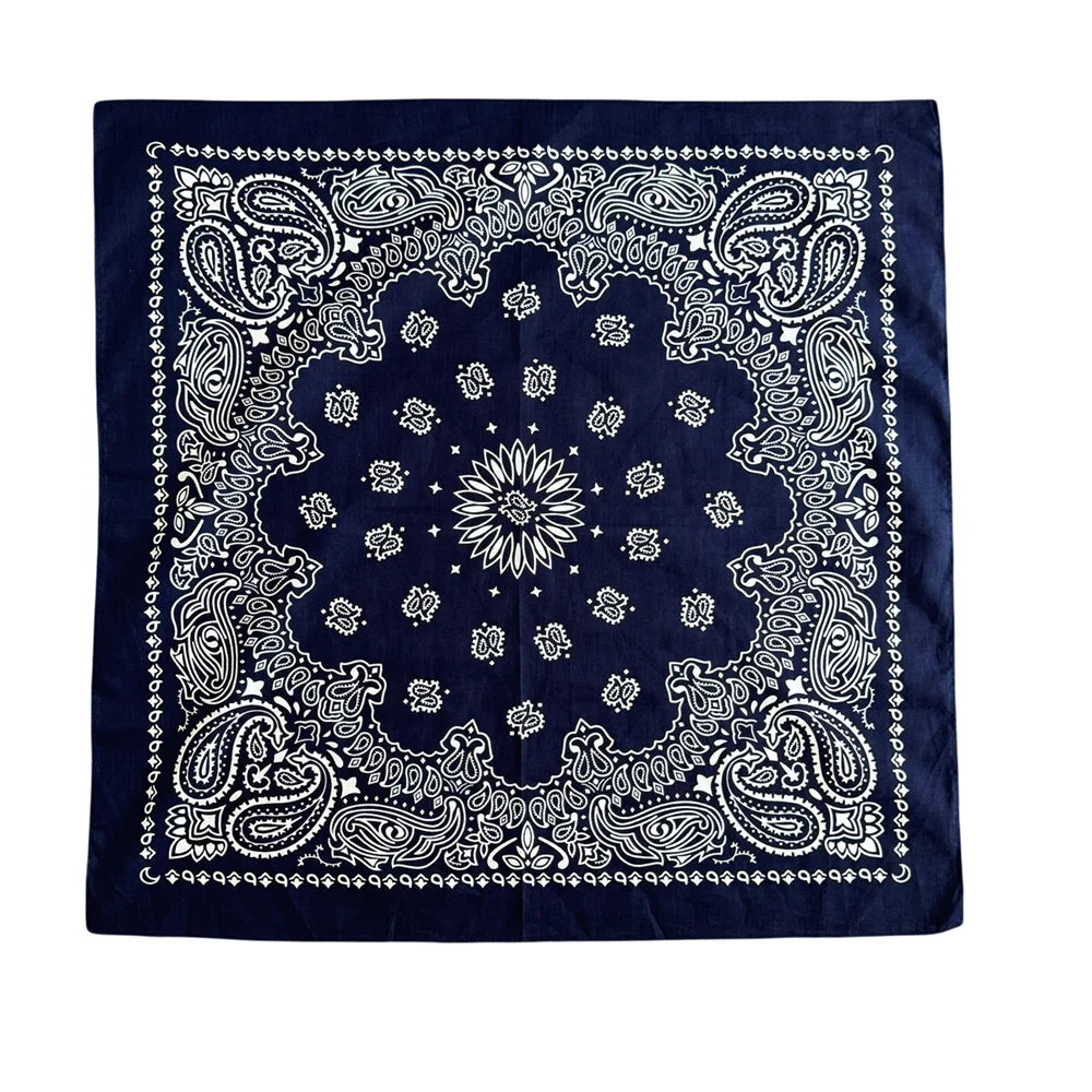 Cotton Bandana 70cm Paisley Square Scarf Headband for Men & Women