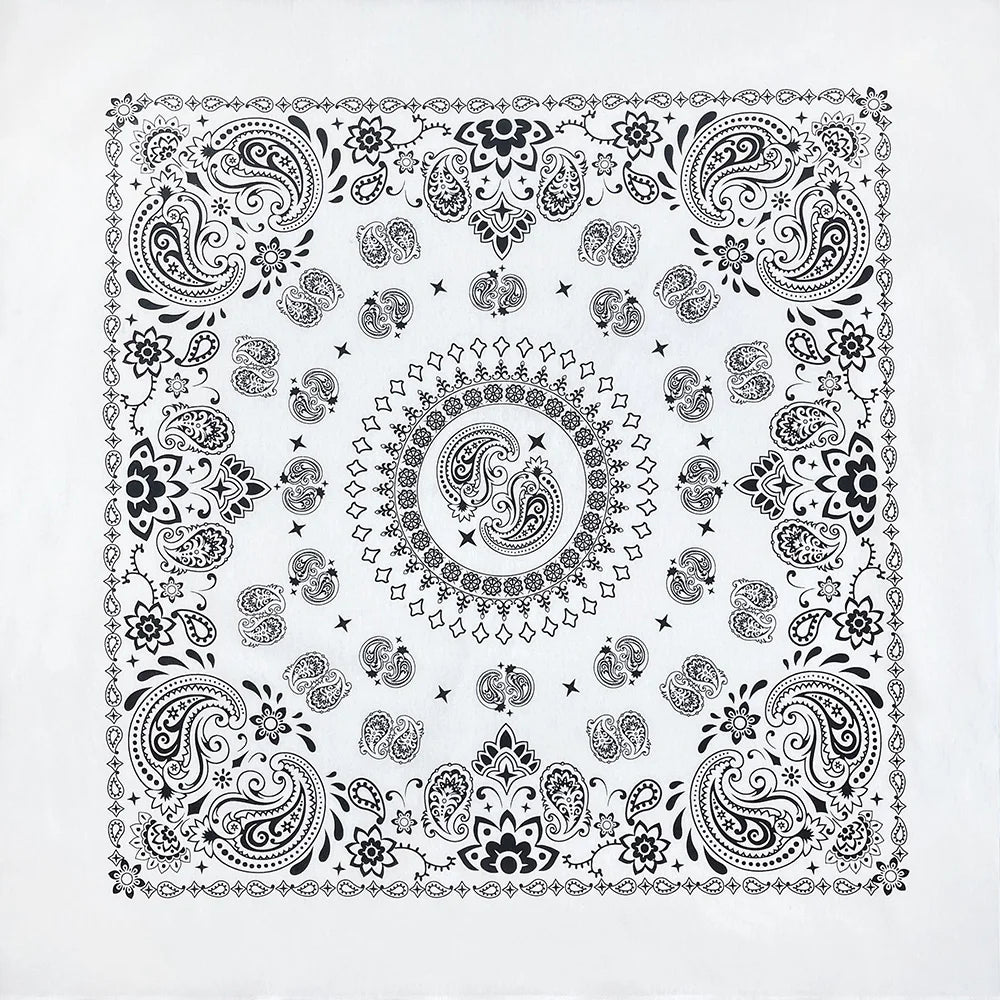 Cotton Bandana 70cm Paisley Square Scarf Headband for Men & Women