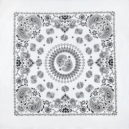 Cotton Bandana 70cm Paisley Square Scarf Headband for Men & Women