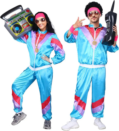 80s Tracksuit Costume for Women with Jacket and Pants