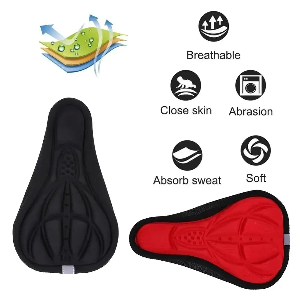 Bike Seat Cover Soft 3D Sponge Cushion for MTB & Road Bicycle Saddle