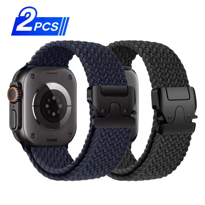 Braided Nylon Watch Band with Parachute Strap for 41mm–49mm Watches