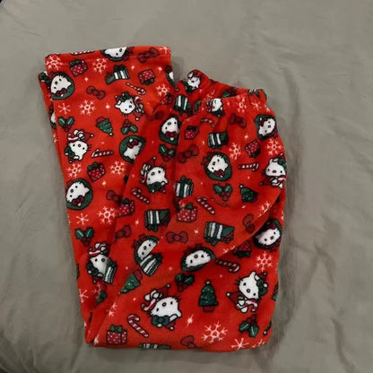 Women’s Cartoon Pajama Pants with Elastic Waist
