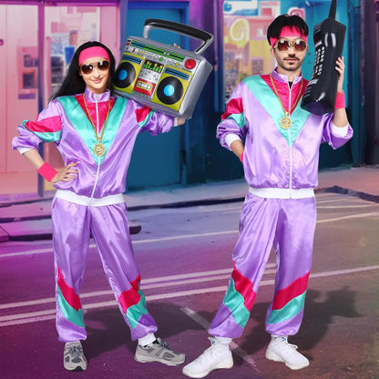 80s Tracksuit Costume for Women with Jacket and Pants