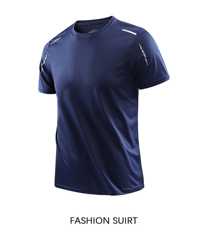 Men's Quick Dry Running Shirt Breathable Short Sleeve Hiking Tee