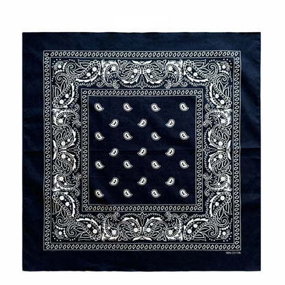 Cotton Bandana 70cm Paisley Square Scarf Headband for Men & Women