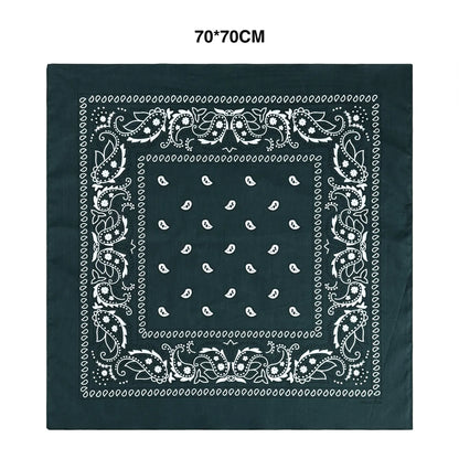 Cotton Bandana 70cm Paisley Square Scarf Headband for Men & Women