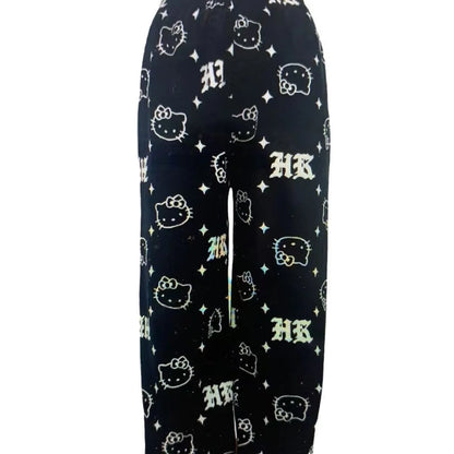 Women’s Cartoon Pajama Pants with Elastic Waist
