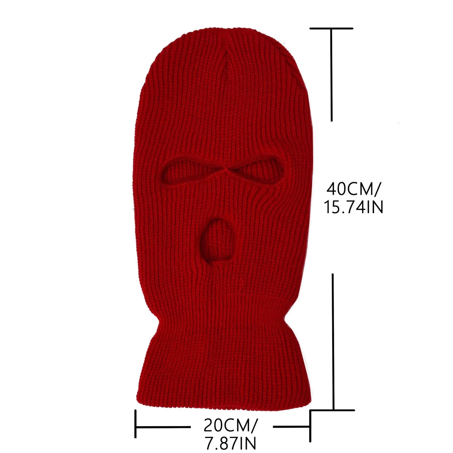 3 Hole Balaclava Ski Mask Windproof Knit Winter Face Cover